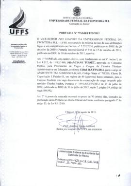 Portaria 775-GR-2012