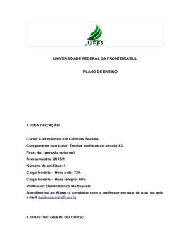 Teorias Políticas do Século XX