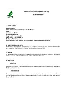 História da Filosofia Moderna