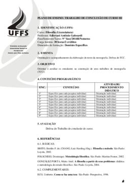 Trabalho de Conclusão de Curso III
