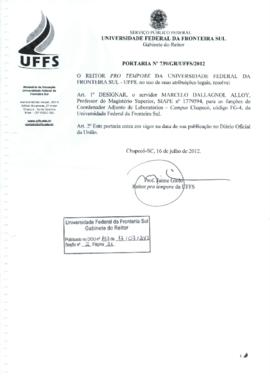Portaria 739-GR-2012