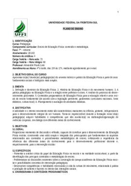 Ensino de Educação Física - Conteúdo e Metodologia