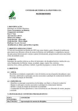 Introdução aos Estudos Históricos