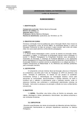História Geral da Educação
