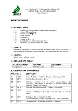 Estágio Curricular Supervisionado I