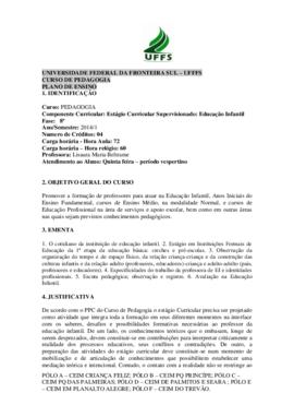 Estágio Curricular Supervisionado em Educação Infantil