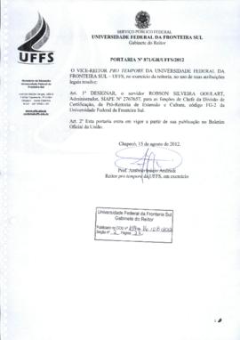 Portaria 871-GR-2012