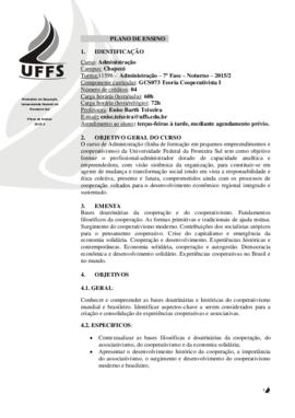 Teoria Cooperativista I