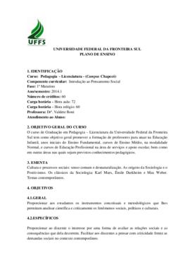 Introdução ao Pensamento Social