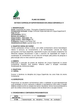 Estágio Curricular Supervisionado em Língua Espanhola IV