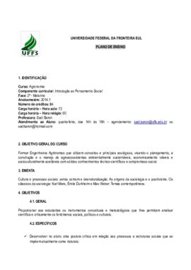 Introdução ao Pensamento Social