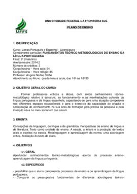 Fundamentos Teórico-Metodológicos do Ensino da Língua Portuguesa