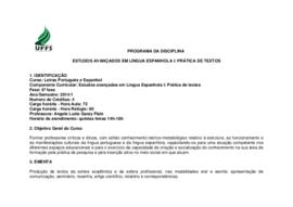 Estudos Avançados em Língua Espanhola I