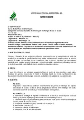 Cuidados de Enfermagem em Atenção Básica de Saúde