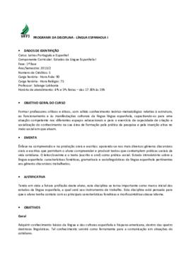 Estudos da Língua Espanhola I