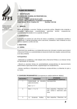 Meio Ambiente, Economia e Sociedade