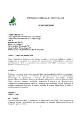 Agroecologia I
