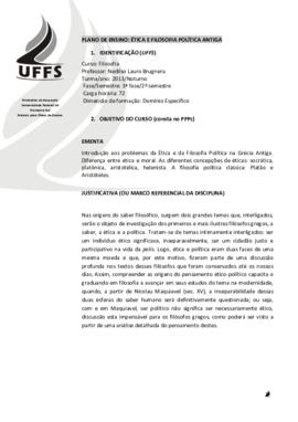 Ética e Filosofia Política Antiga