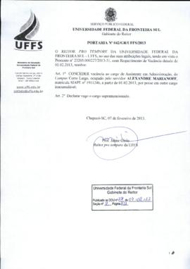 Portaria 042-GR-2013