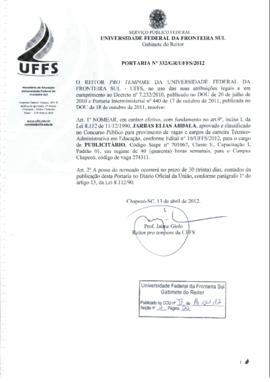 Portaria 332-GR-2012