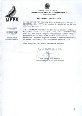 Portaria 846-GR-2012
