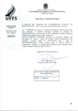 Portaria 542-GR-2012