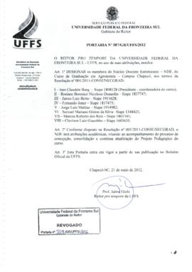 Portaria 507-GR-2012