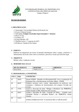 Estágio Curricular Supervisionado I
