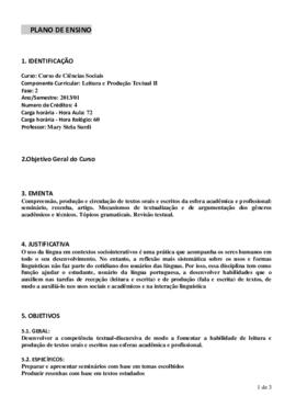 Leitura e Produção Textual II