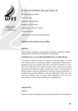 Filosofia Política II