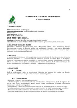 História da Educação Brasileira