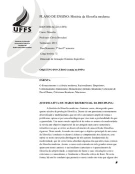 História da Filosofia Moderna