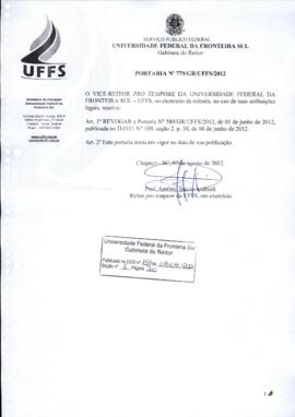 Portaria 779-GR-2012