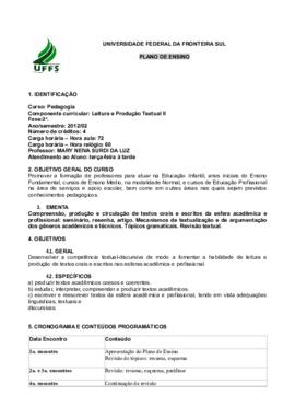 Leitura e Produção Textual II