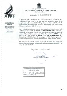 Portaria 459-GR-2012