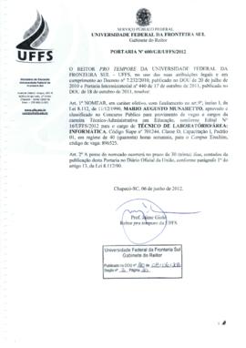 Portaria 600-GR-2012