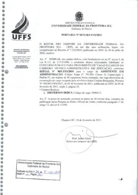 Portaria 067-GR-2011