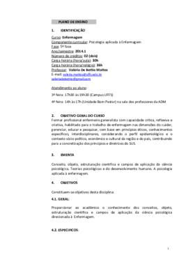 Psicologia Aplicada à Enfermagem