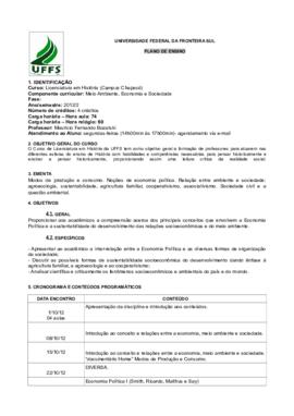 Meio Ambiente, Economia e Sociedade