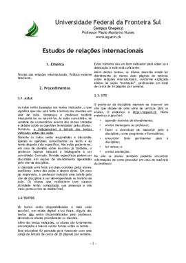 Estudos de Relações Internacionais