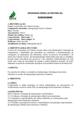 Antropologia Social e Cultural