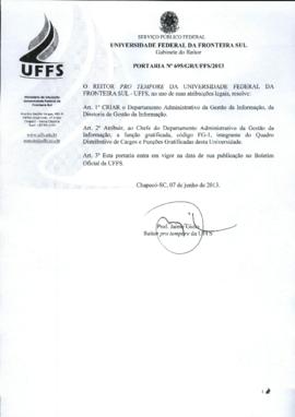 Portaria 695-GR-2013
