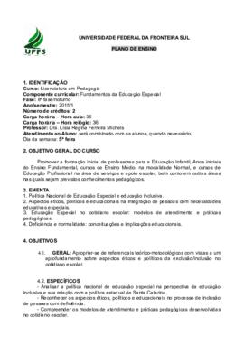 Fundamentos da Educação Especial