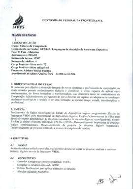 Linguagem de Descrição de Hardware - Optativa