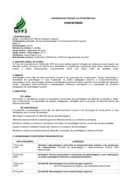 Teorias da Aprendizagem e do Desenvolvimento Humano