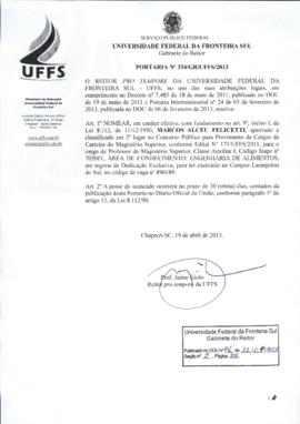 Portaria 334-GR-2013