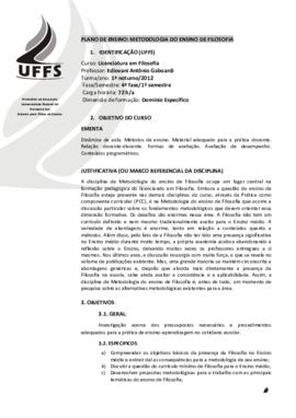 Metodologia do Ensino de Filosofia