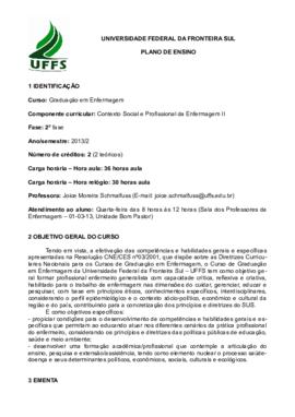 Contexto Social e Profissional da Enfermagem II