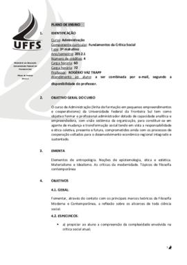 Fundamentos da Crítica Social