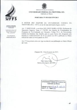 Portaria 051-GR-2013